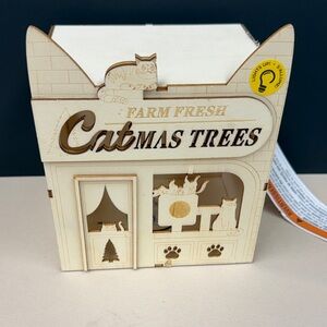 Make Market Farm Fresh Catmas Trees Wooden Decorative Light Box - Natural Wood